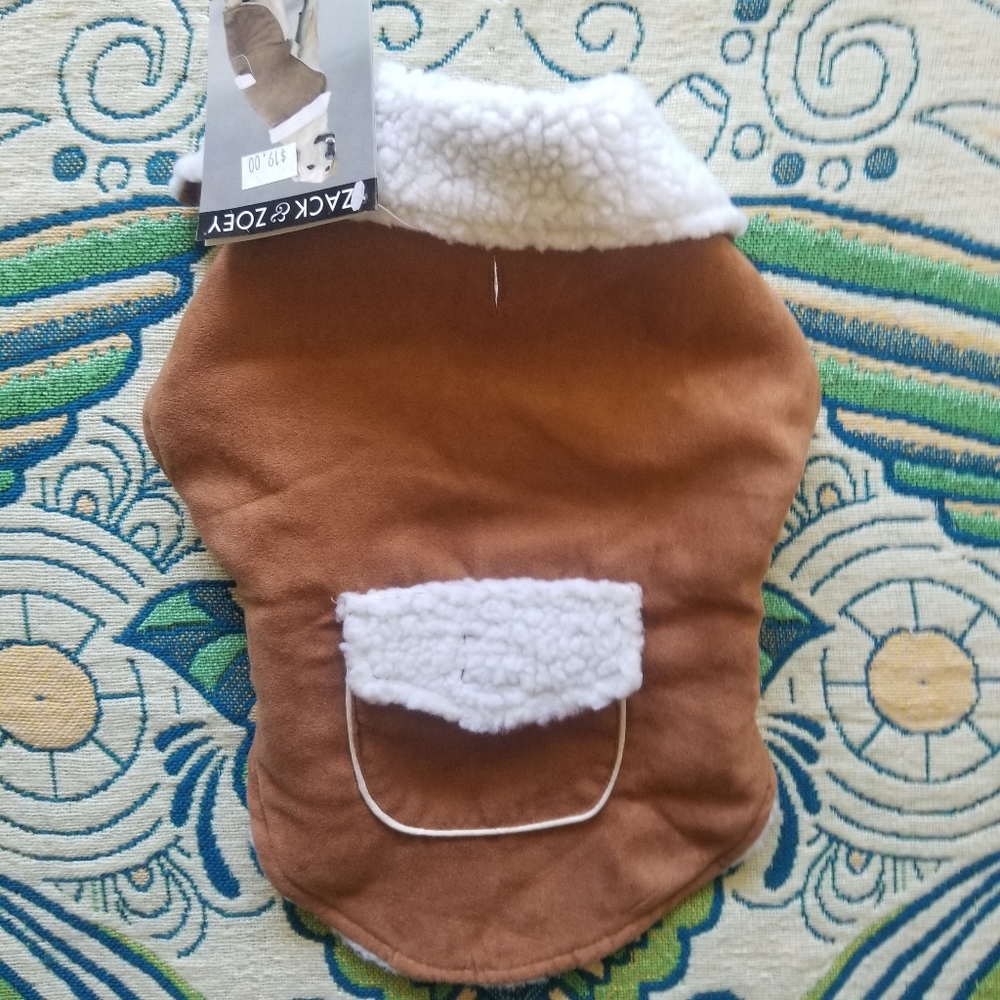 🐾NWT Sm Classic Sherpa Jacket Chestnut Suede Like